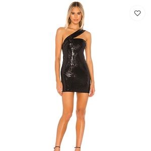 NWT H:ours Shay Sequin Mini Dress Black Sm/2-4